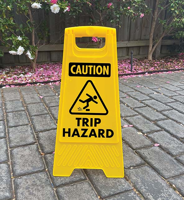 Yellow A-Frame - Caution Trip Hazard