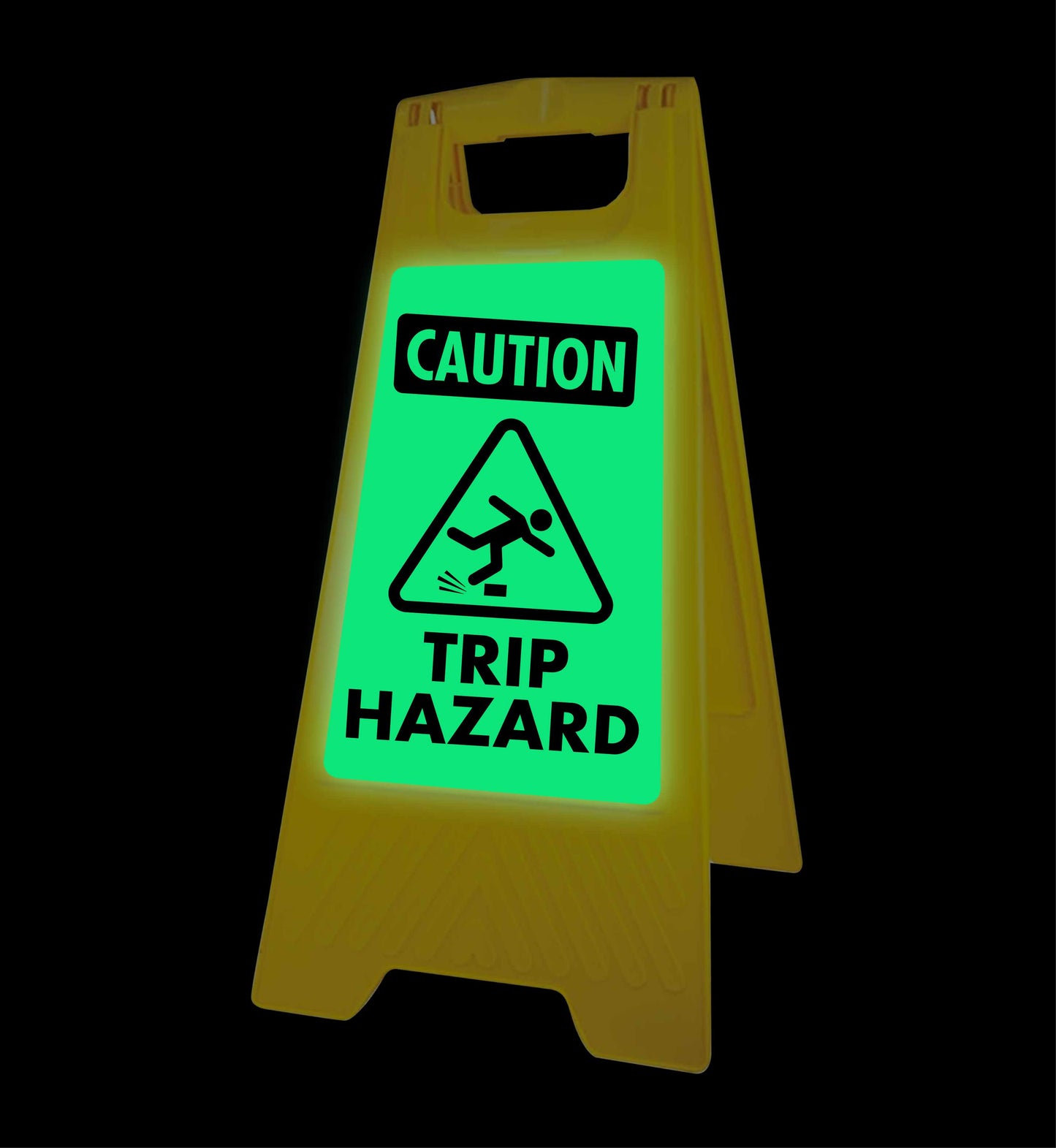 Glow In The Dark - Yellow A-Frame - Caution Trip Hazard