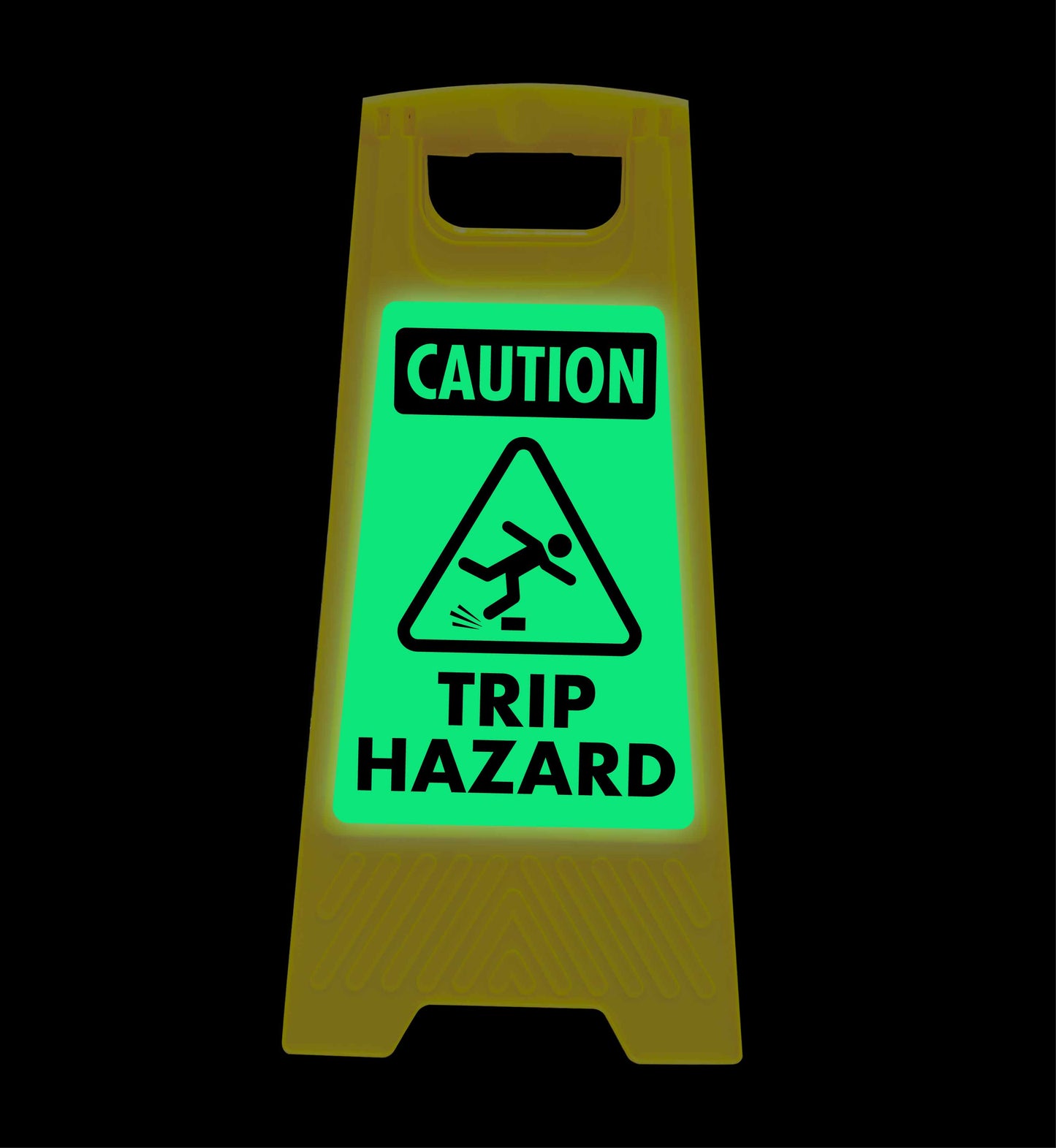 Glow In The Dark - Yellow A-Frame - Caution Trip Hazard