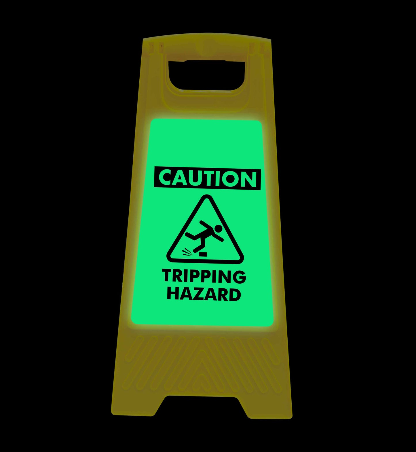 Glow In The Dark - Yellow A-Frame - Caution Tripping Hazard