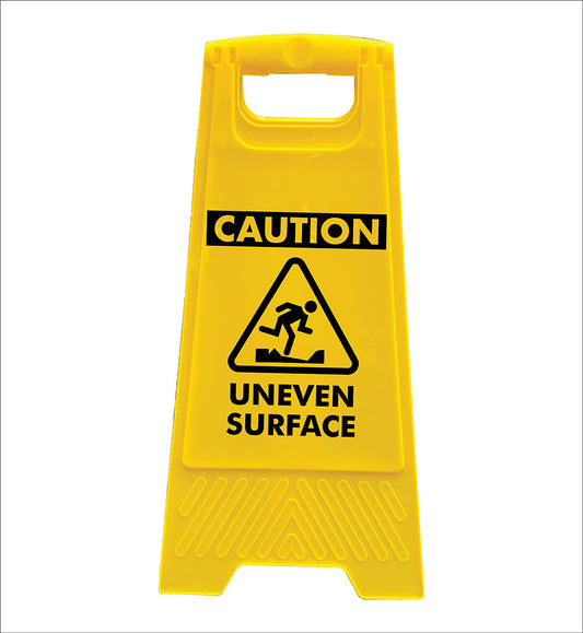 Yellow A-Frame - Caution Uneven Surface