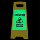 Glow In The Dark - Yellow A-Frame - Caution Uneven Surface