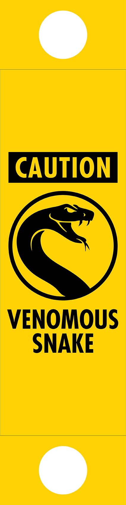 Caution Venomous Snake - Corflute Bollard Traffic Signs