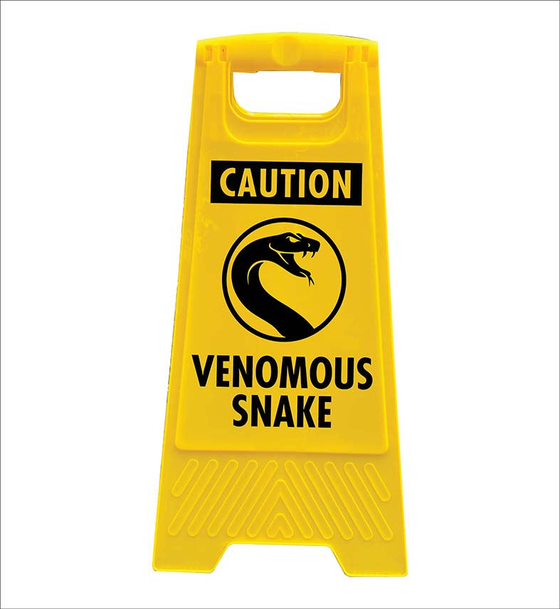 Yellow A-Frame - Caution Venomous Snake