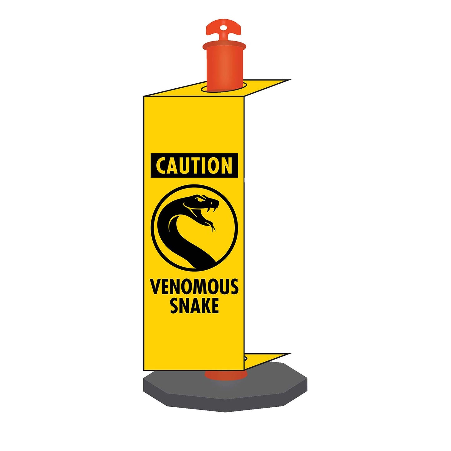 Caution Venomous Snake - Corflute Bollard Traffic Signs