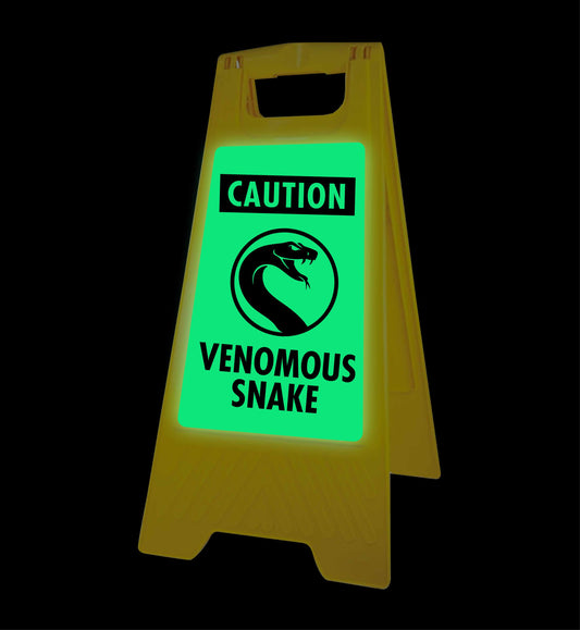 Glow In The Dark - Yellow A-Frame - Caution Venomous Snake