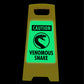 Glow In The Dark - Yellow A-Frame - Caution Venomous Snake