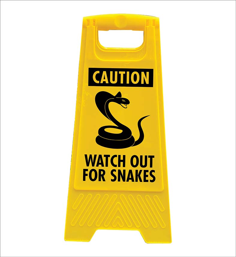 Watch Out Snake Yellow A-Frame - Caution Watch Out For Snakes – New Signs
