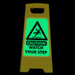 Glow In The Dark - Yellow A-Frame - Caution Watch Your Step