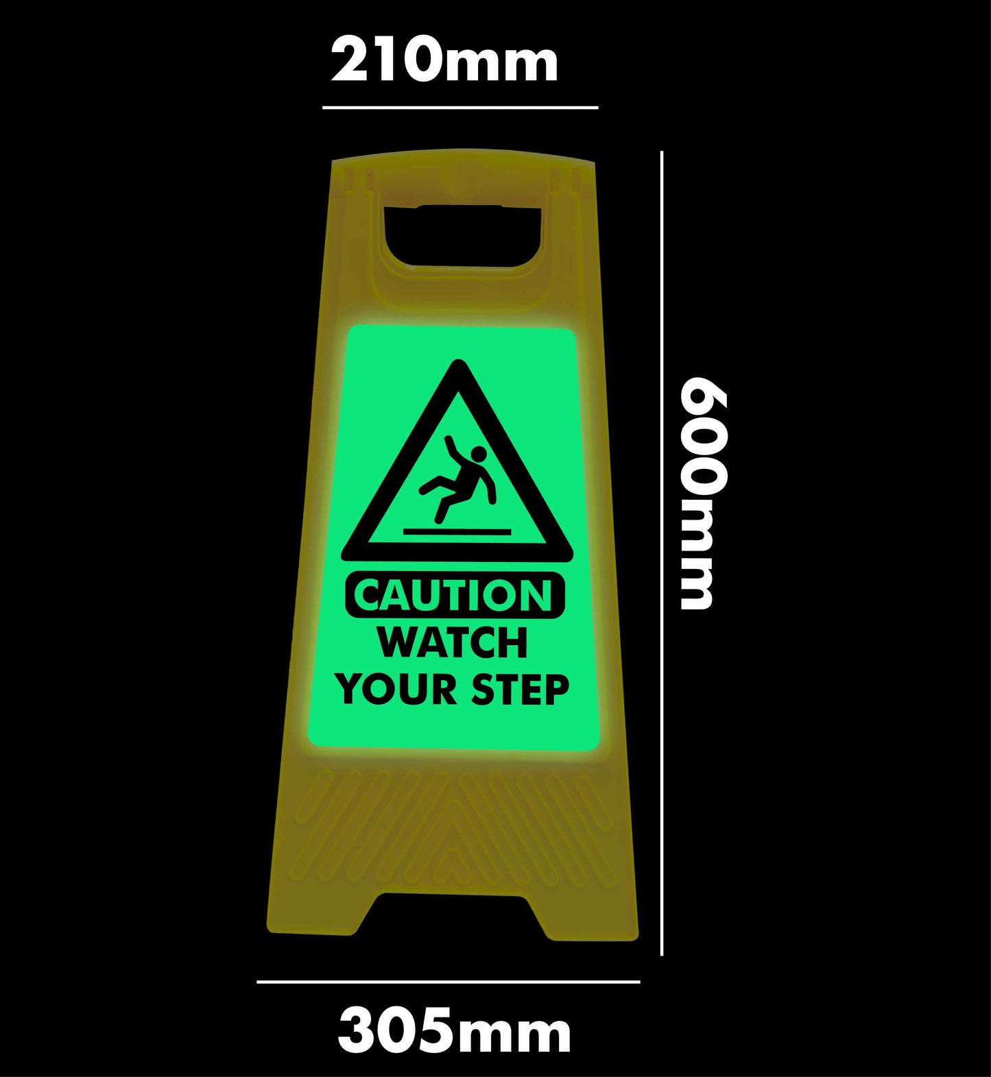 Glow In The Dark - Yellow A-Frame - Caution Watch Your Step