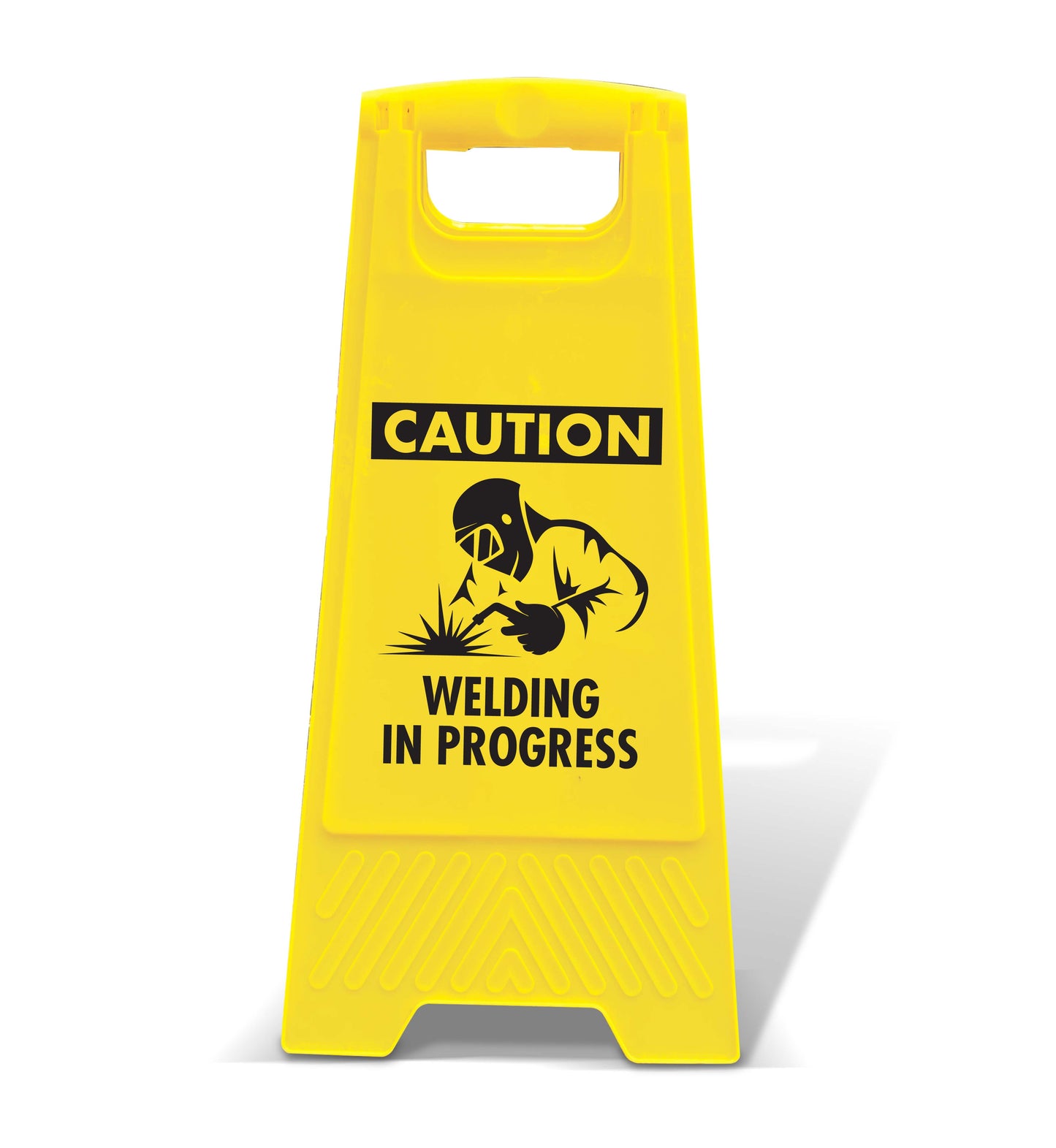 Yellow A-Frame - Caution Welding In Progress