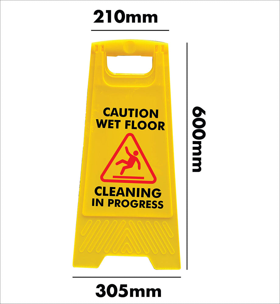 Yellow A-Frame - Caution Wet Floor - Cleaning In Progress