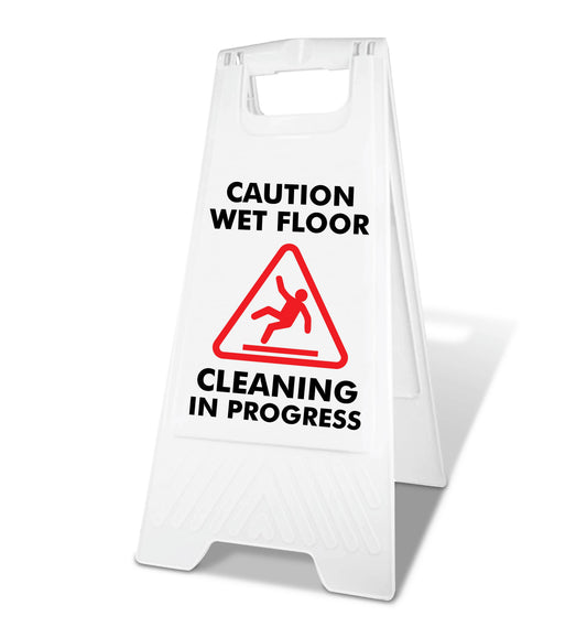 White A-Frame - Caution Wet Floor Cleaning In Progress