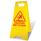 Yellow A-Frame - Caution Wet Floor Red