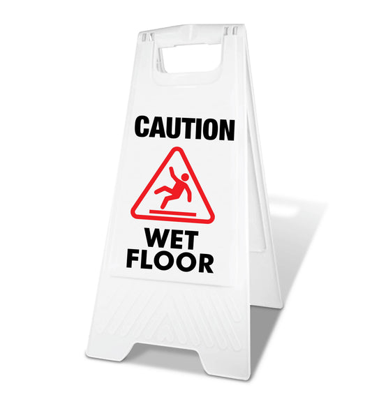 White A-Frame - Caution Wet Floor