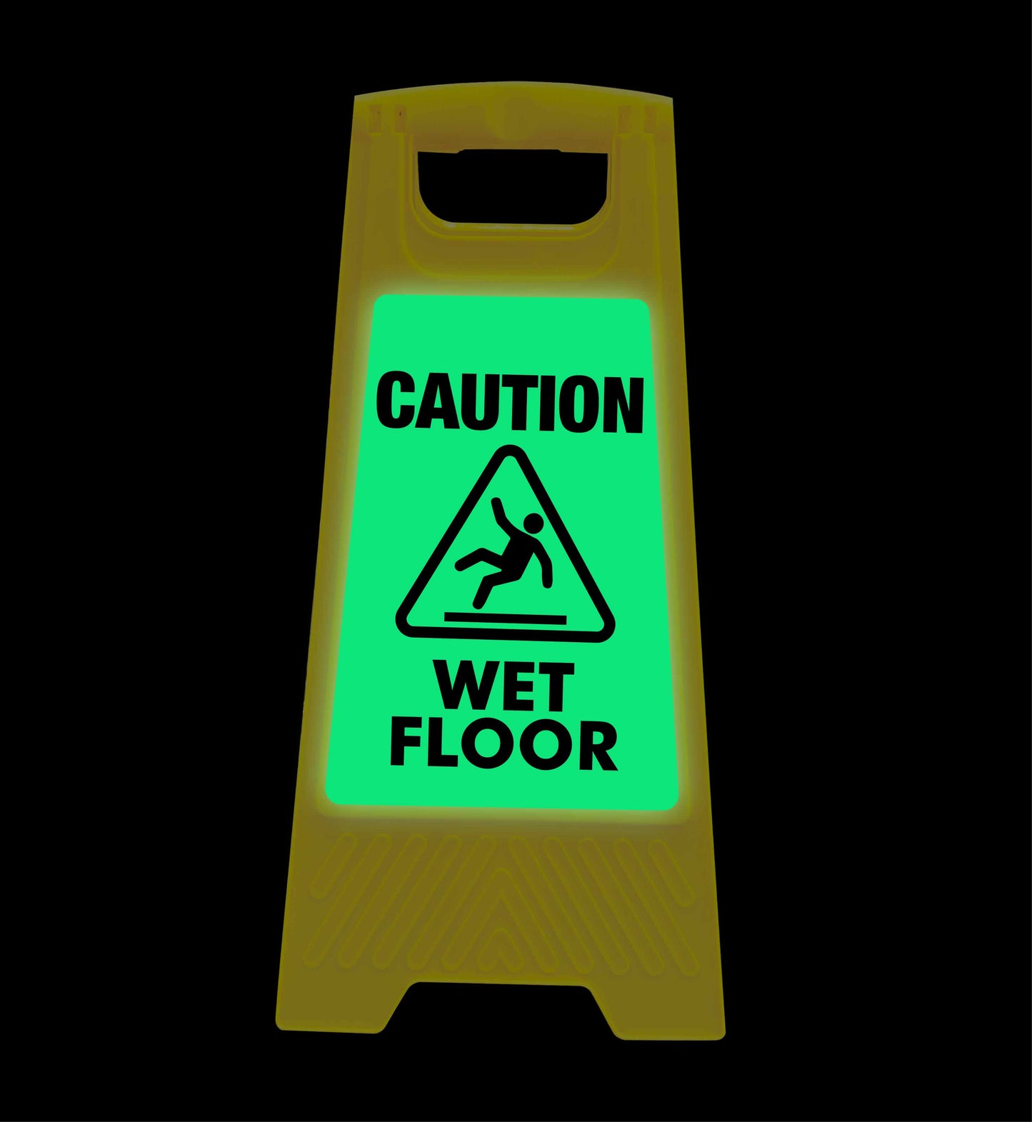 Glow In The Dark - Yellow A-Frame - Wet Floor