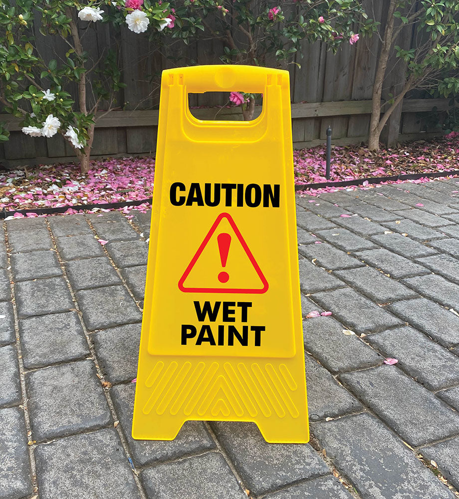 Yellow A-Frame - Caution Wet Paint