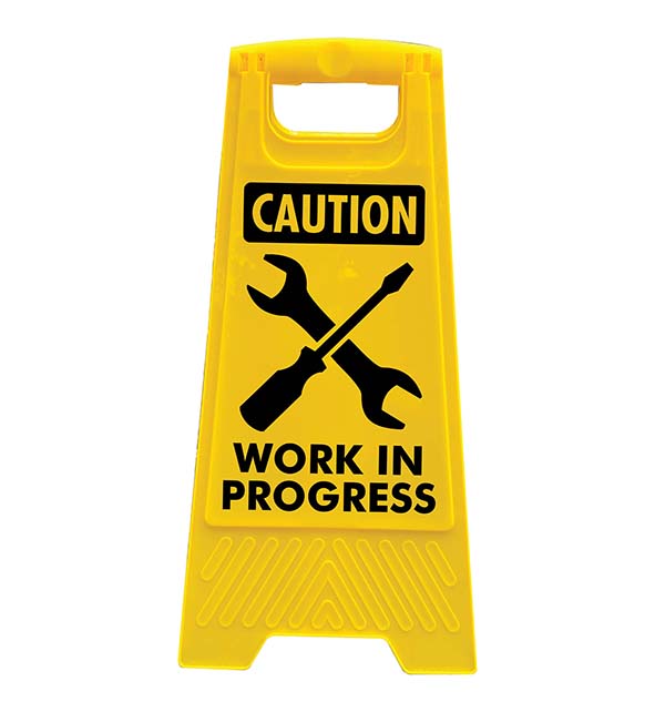 Yellow A-Frame - Caution Work In Progress Symbol – New Signs