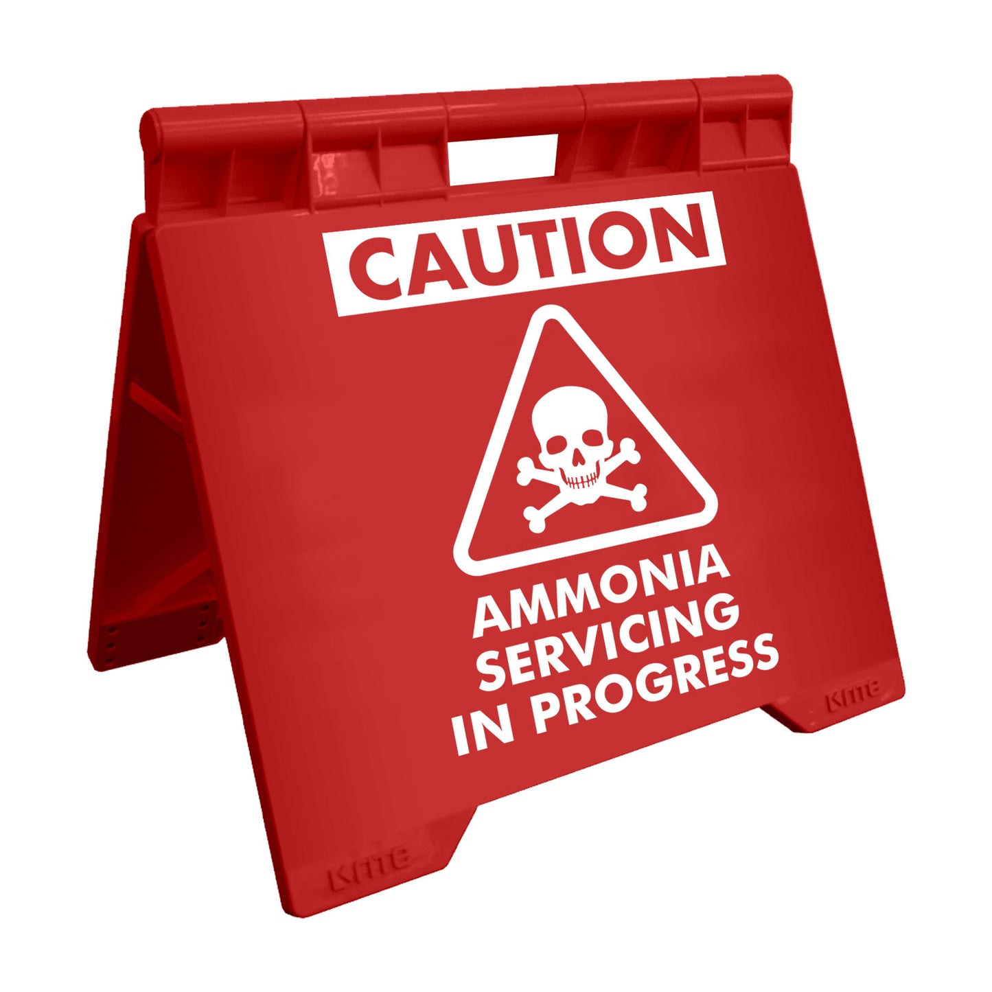 Caution Ammonia Servicing In Progress - Evarite A-Frame Sign