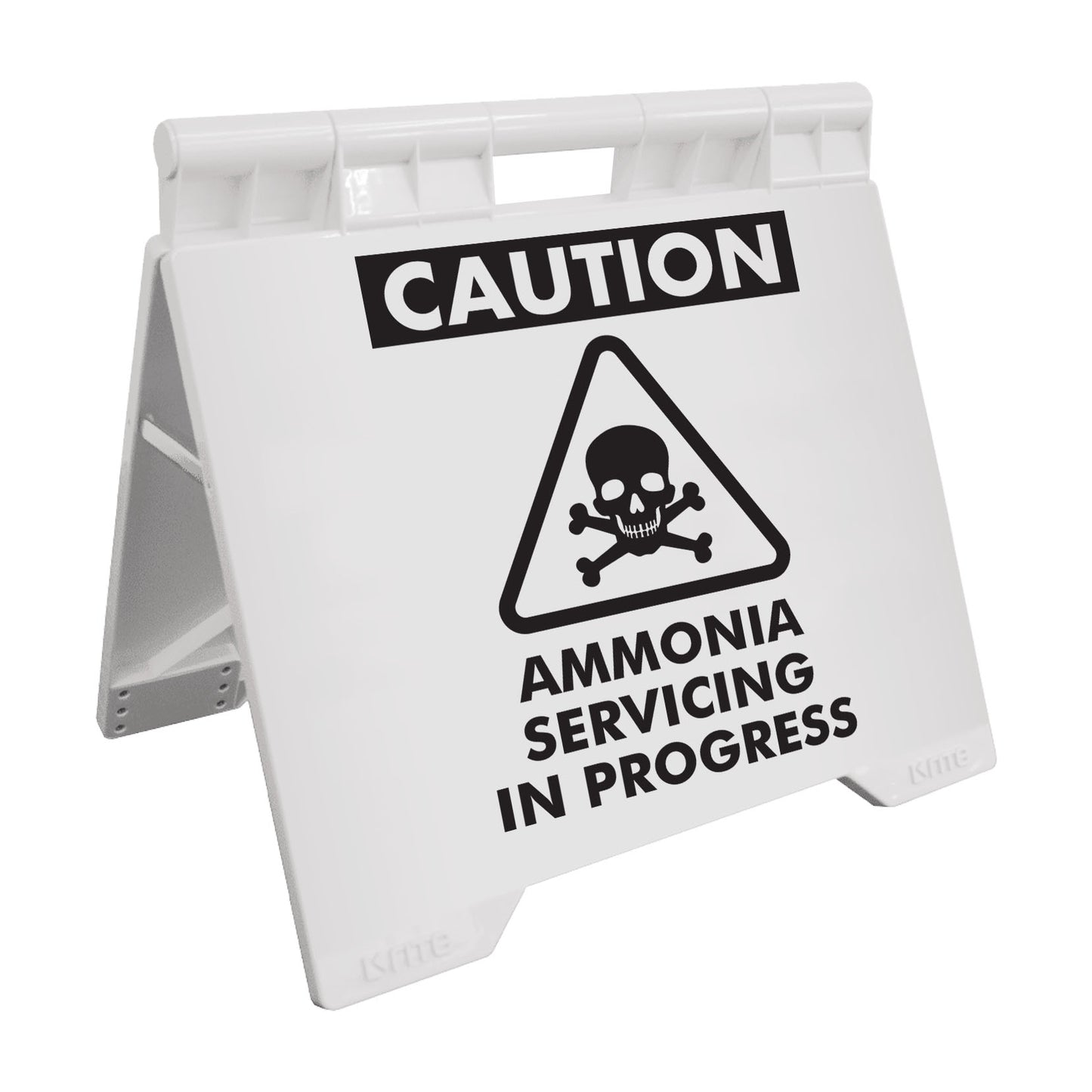 Caution Ammonia Servicing In Progress - Evarite A-Frame Sign