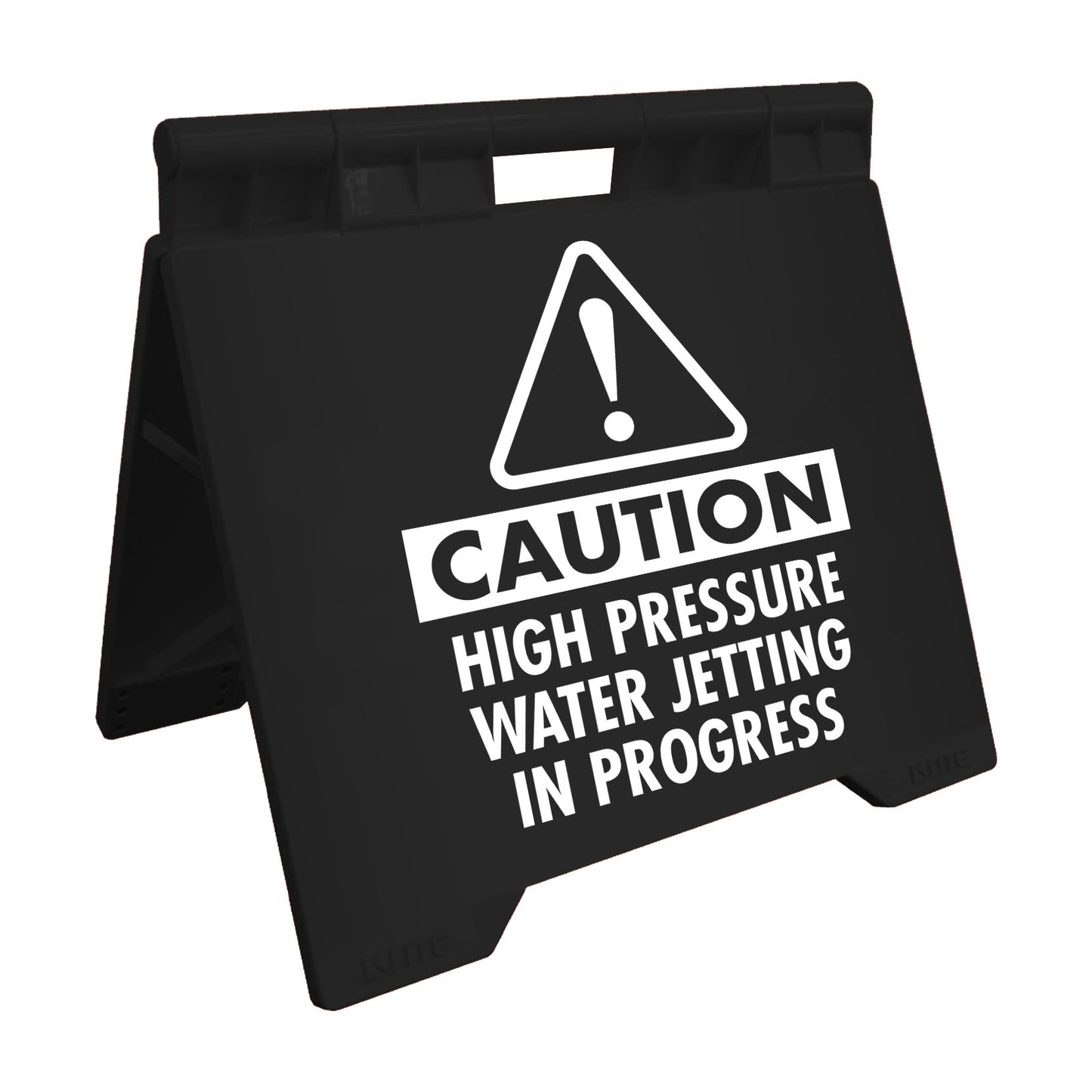 Caution High Pressure Water In Jetting - Evarite A-Frame Sign