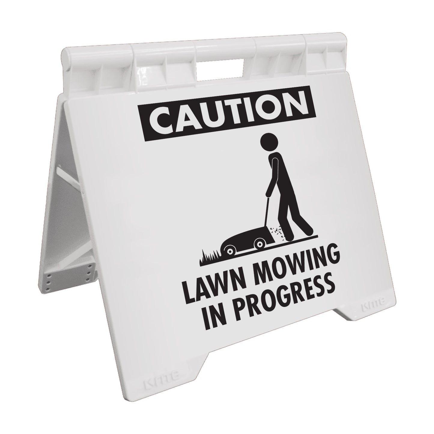 Caution Lawn Mowing In Progress - Evarite A-Frame Sign
