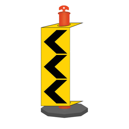 Chevron Left - Corflute Bollard Traffic Signs