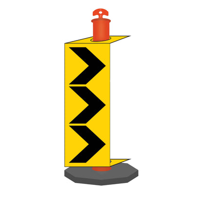 Chevron Right - Corflute Bollard Traffic Signs