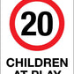 Children At Play 20km Speed Limit Wheelie Bin Stickers