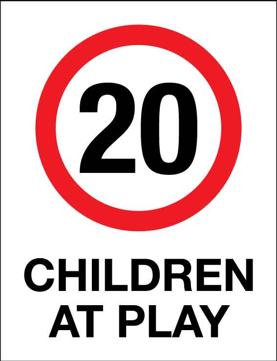 Children At Play 20km Speed Limit Wheelie Bin Stickers