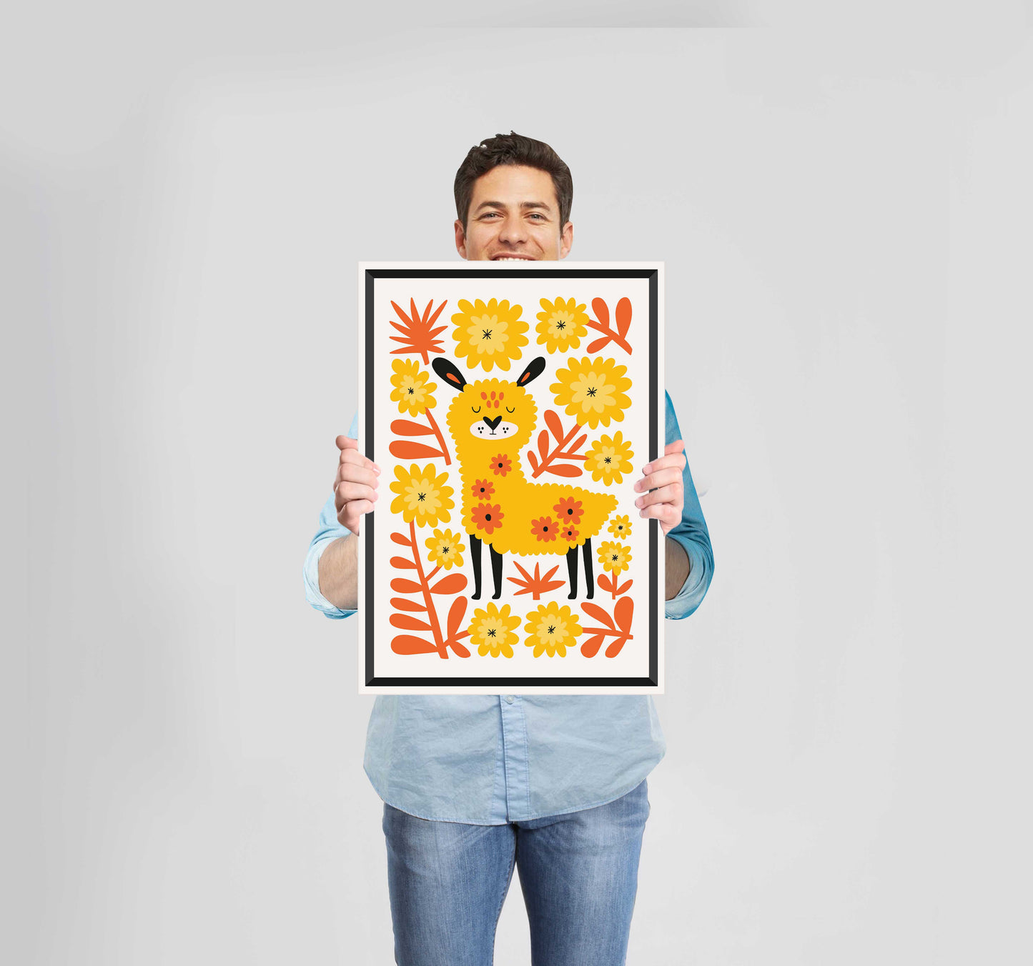 Children's Bedroom Nice Day Llama Poster Wall Art Prints