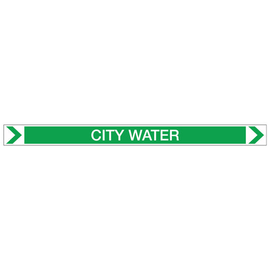 Pool/Spa - City Water (Right) - Pipe Marker Sticker