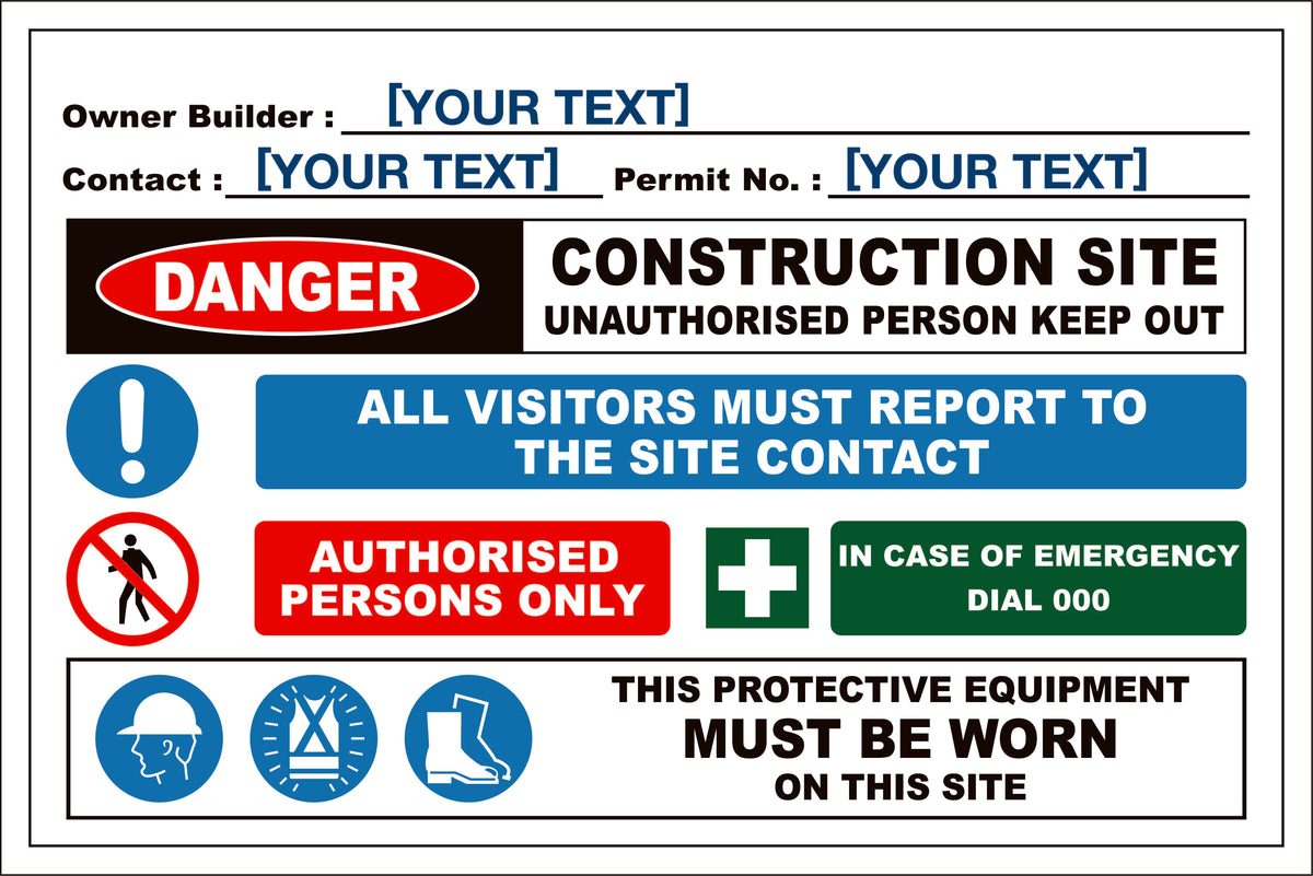 Building Owner Sign Construction Owner Builder Combination Sign – New Signs