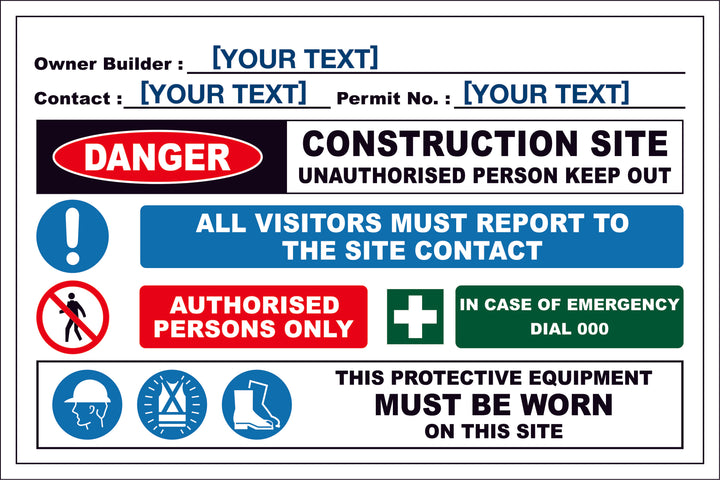 Construction Site Entry Signs & Building Site Entry Signage – New Signs