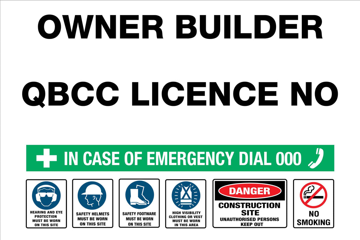 Qld Builder Sign Example Construction Owner Builder QLD Sign – New Signs