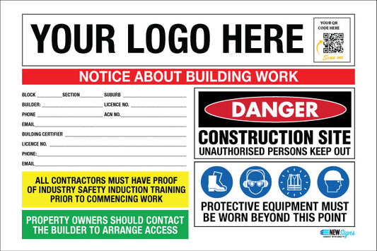 Construction Site Entry ACT Building - Mesh Banner