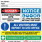 Construction Site Entry Building Notice Logo and Details Sign