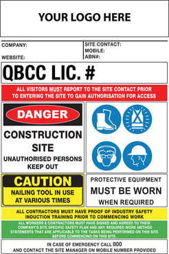 Construction Site Entry Building QLD QBCC Compliant Sign – New Signs