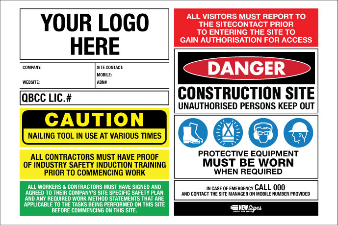 Construction Site Entry Building QLD QBCC Compliant - Mesh Banner