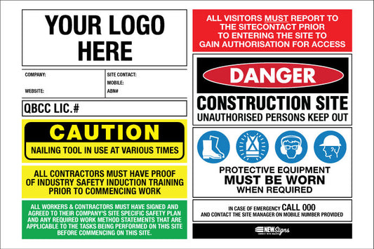 Construction Site Entry Building QLD QBCC Compliant - Mesh Banner