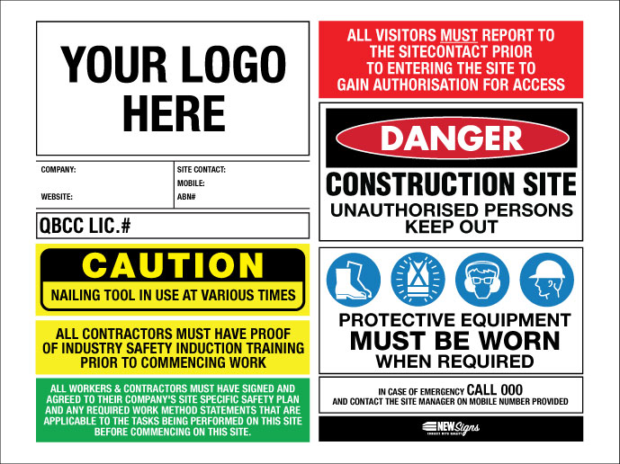 Construction Site Entry Building QLD QBCC Compliant - Mesh Banner