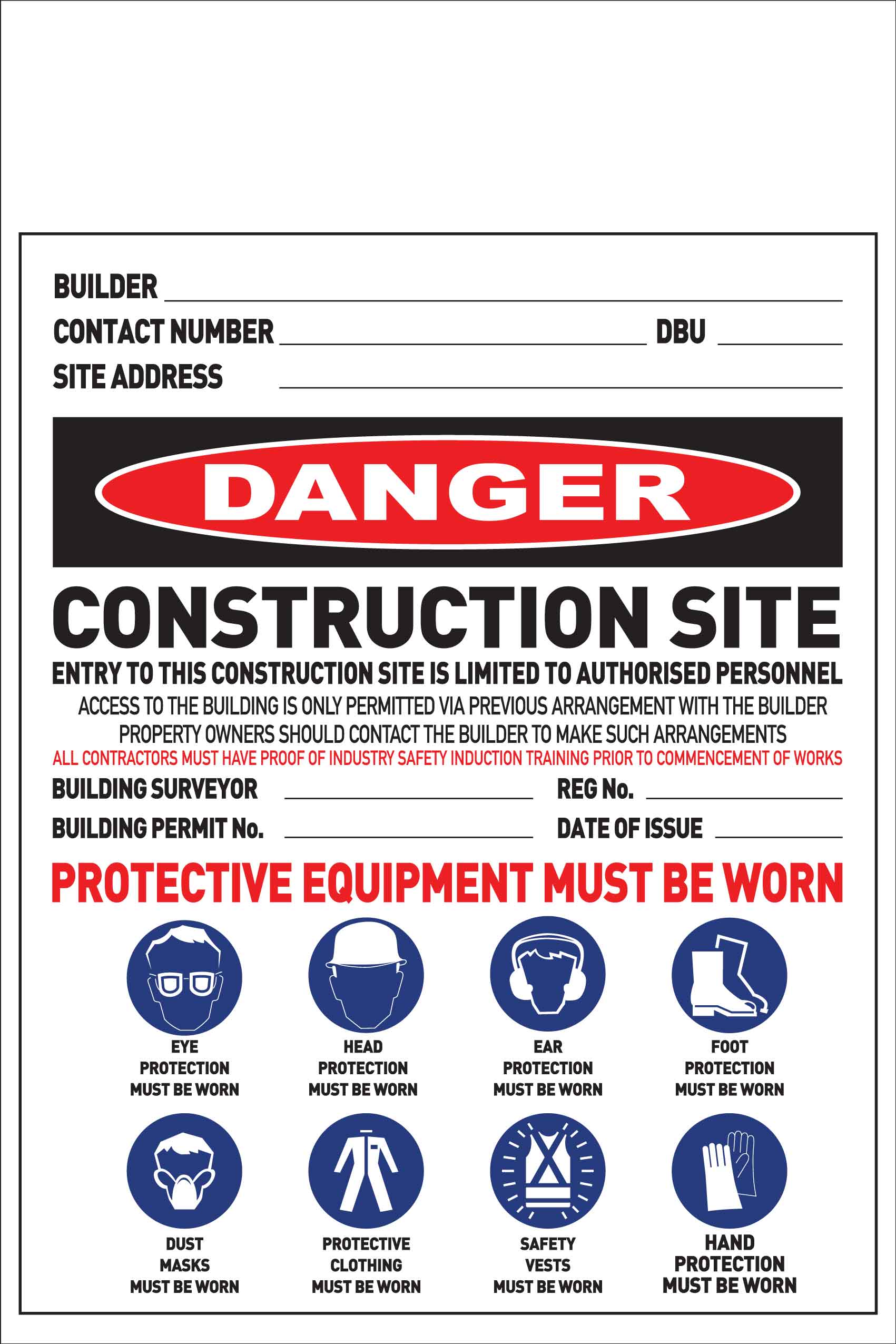Construction Site Signs Construction Site Sign Pack Sign Pack (6