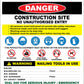 Construction Site Entry Danger Combination Logo Sign