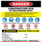 Construction Site Entry Danger Combination Logo Sign
