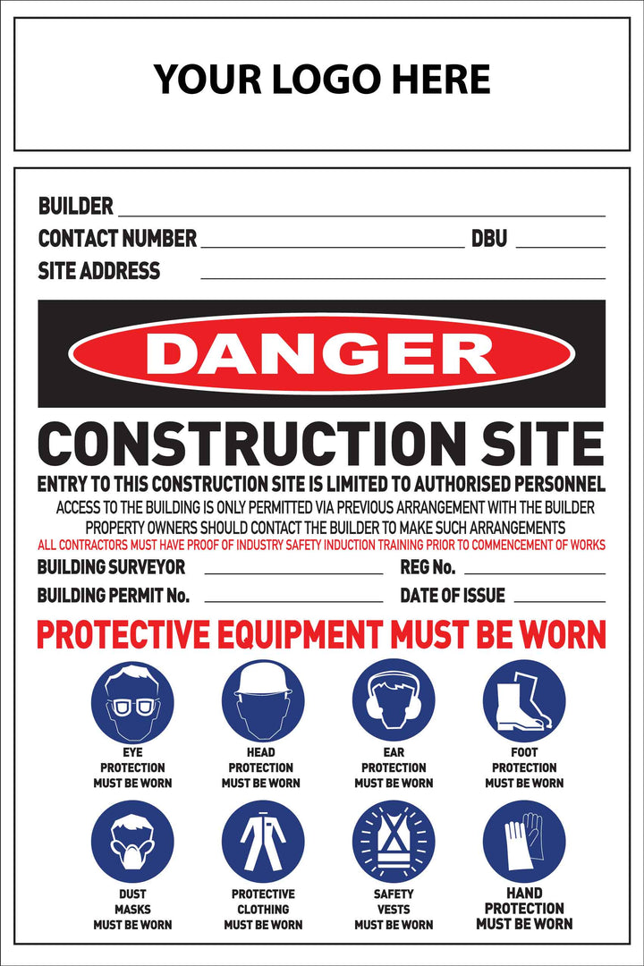 Construction Site Entry Signs & Building Site Entry Signage – New Signs