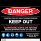 Construction Site Entry Danger PPE Keep Out Building Sign