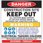 Construction Site Entry Danger and Test And Tag Sign