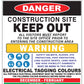 Construction Site Entry Danger and Test And Tag Sign
