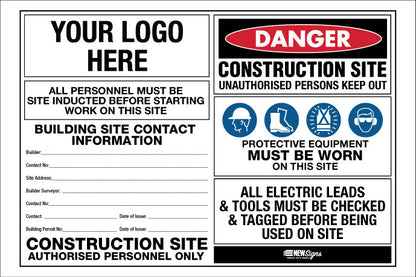 Construction Site Entry PPE Building - Mesh Banner