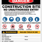 Construction Site Entry PPE Combination Sign